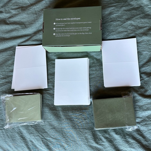 Green and White Thank You Cards Set - Picture 5 of 5